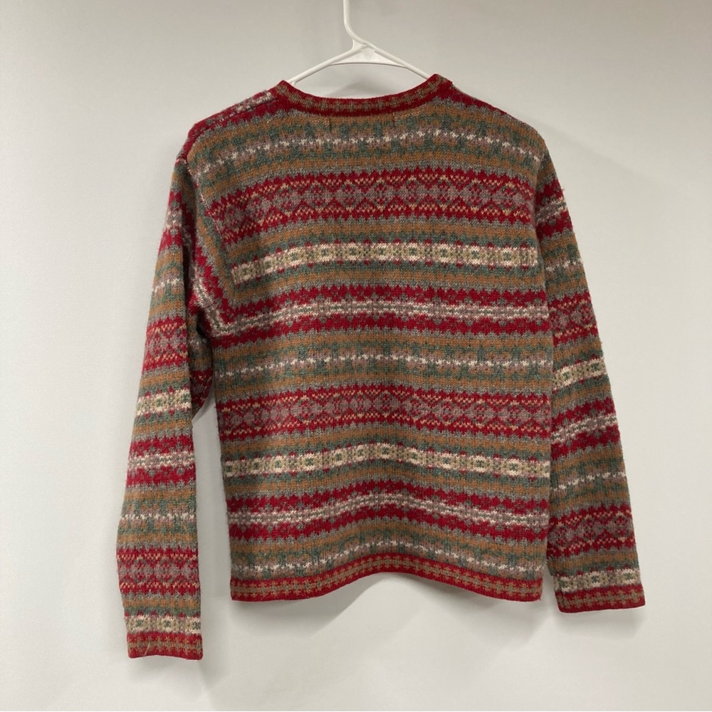 SOLD! VINTAGE Crystal Kobe Sweater Womens Petite S ? Red 100% Shetland Wool - Picture 6 of 7